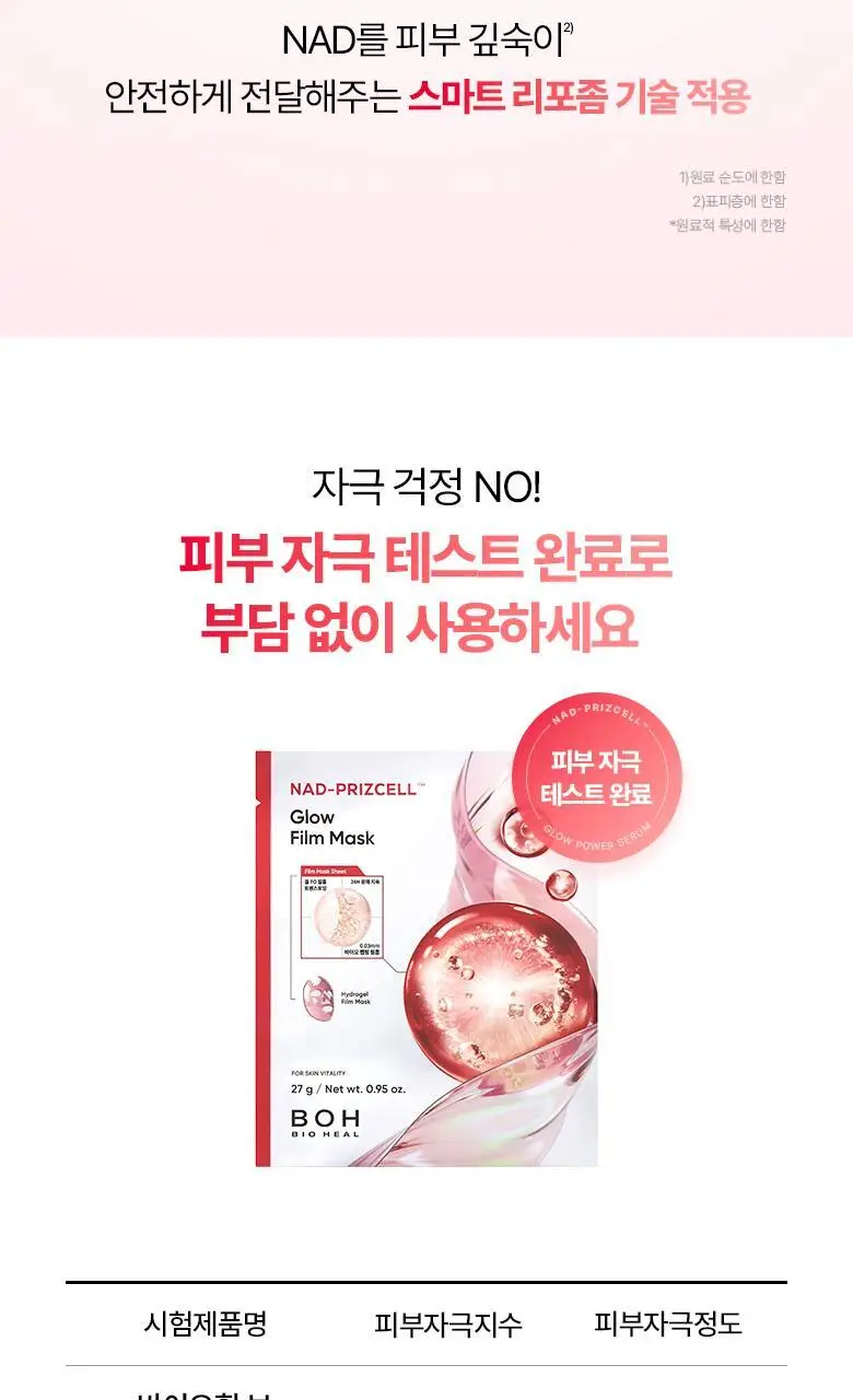 [광채마스크] 바이오힐보 NAD 프리즈셀 글로우 필름 마스크 1매/5+1매기획 상세페이지 19